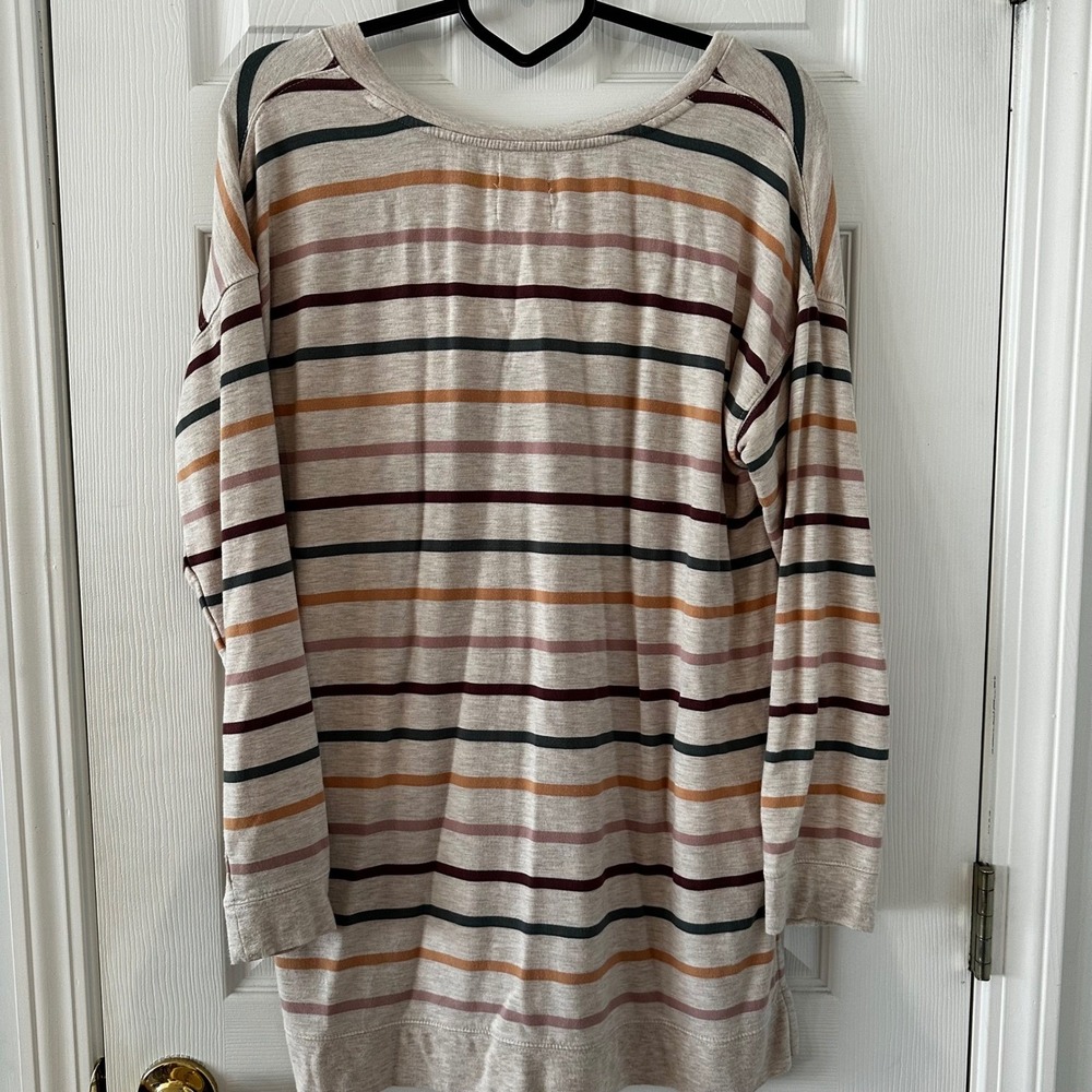 Anthropologie Thread Supply Striped V Neck Long Sleeve Tunic Top Womens Small - Picture 7 of 9